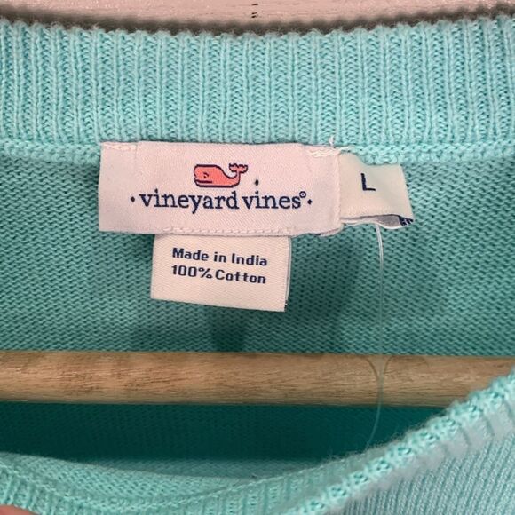 Vineyard Vines girls size large beach vibe teal and pink sweater - Picture 5 of 11
